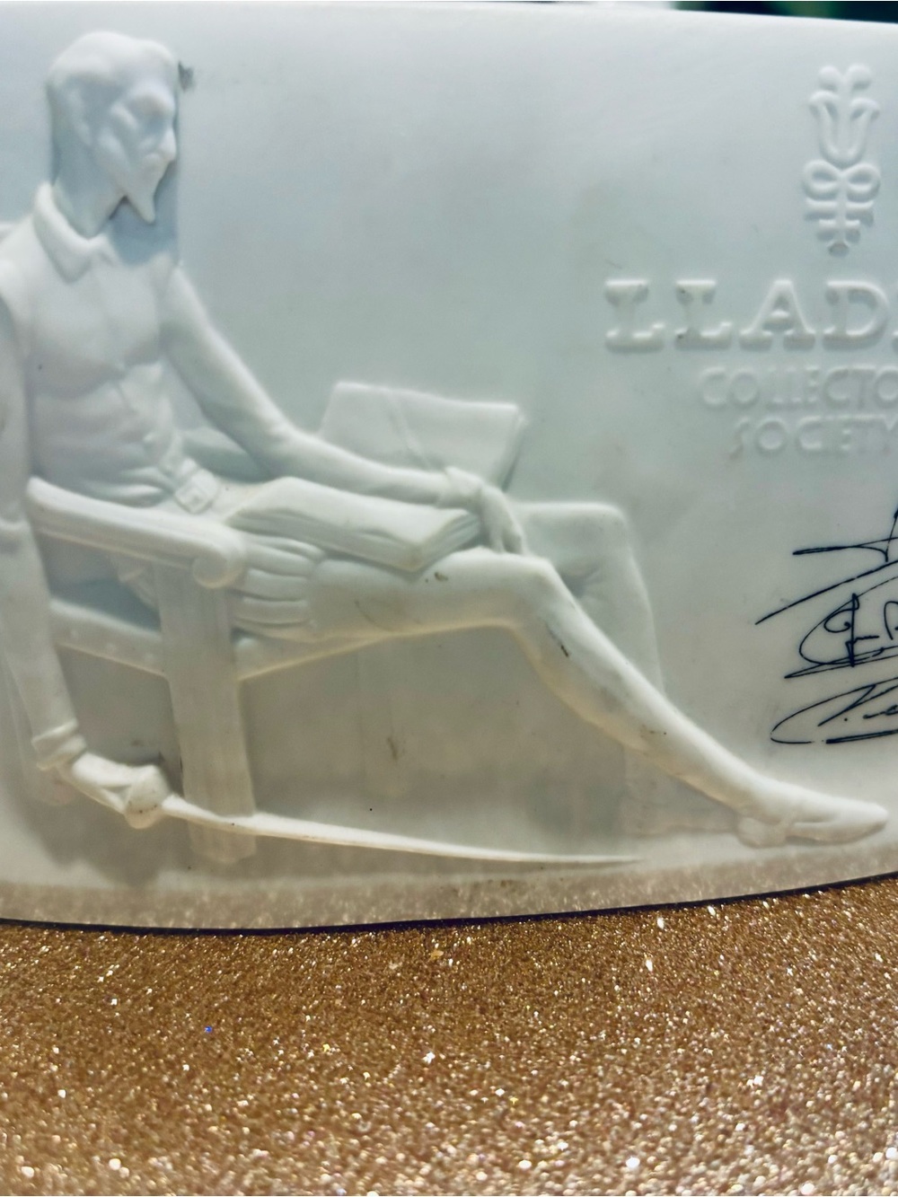 Lladro White Porcelain Signed Decorative Plaque
